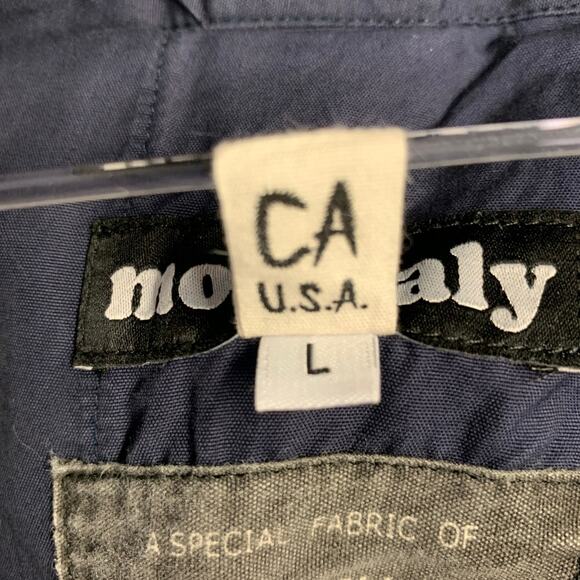 MONITALY Size L Navy Cotton Sateen Pleated Drawstring Casual Pants - Picture 5 of 6